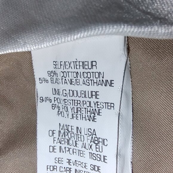 THEORY BERMUDA SHORTS LIGHT TAN COTTON SPANDEX BLEND FLAT FRONT POCKETS SIZE 6 - Picture 7 of 7